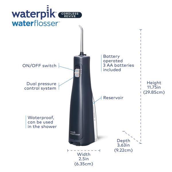 Blue Waterpik™ Cordless Revive Water Flosser - Waterpik