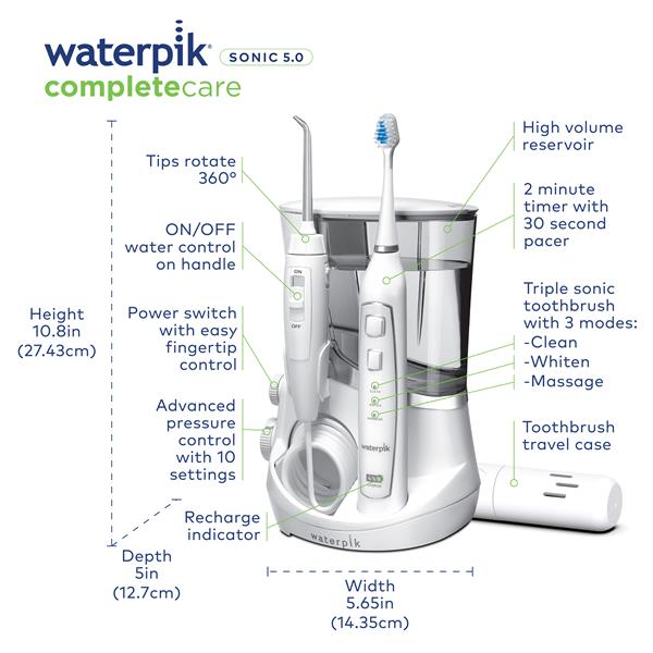 White Waterpik™ Complete Care 5.0 Combo - Waterpik