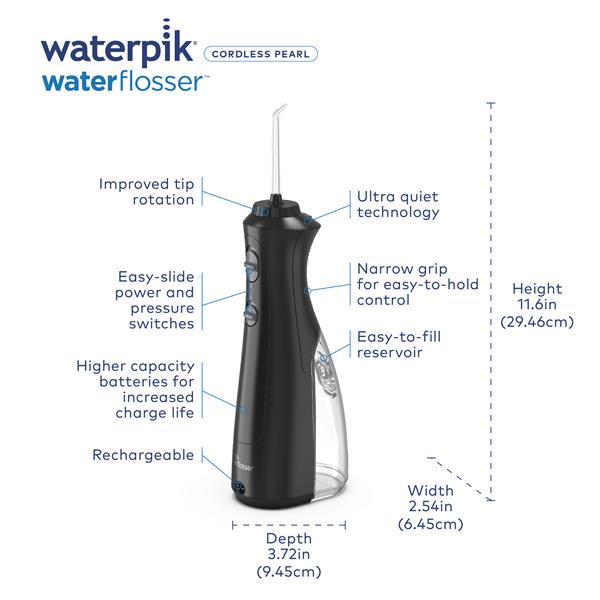 Black Waterpik™ Cordless Pearl Water Flosser - Waterpik