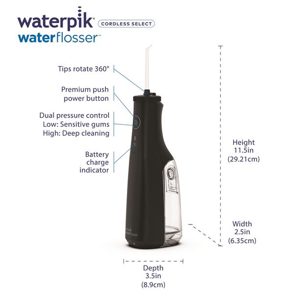 Black Waterpik™ Cordless Select Water Flosser - Waterpik
