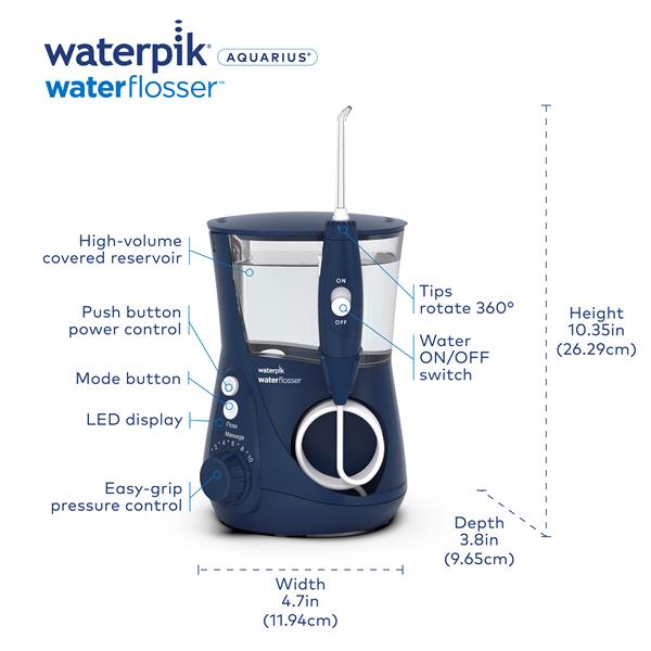 Blue Waterpik™ Aquarius™ Water Flosser - Waterpik