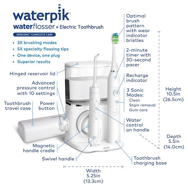 White Waterpik™ Sensonic™ Complete Care Combo - Waterpik
