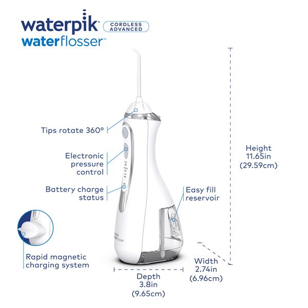 White Waterpik™ Cordless Advanced 2.0 Water Flosser - Waterpik