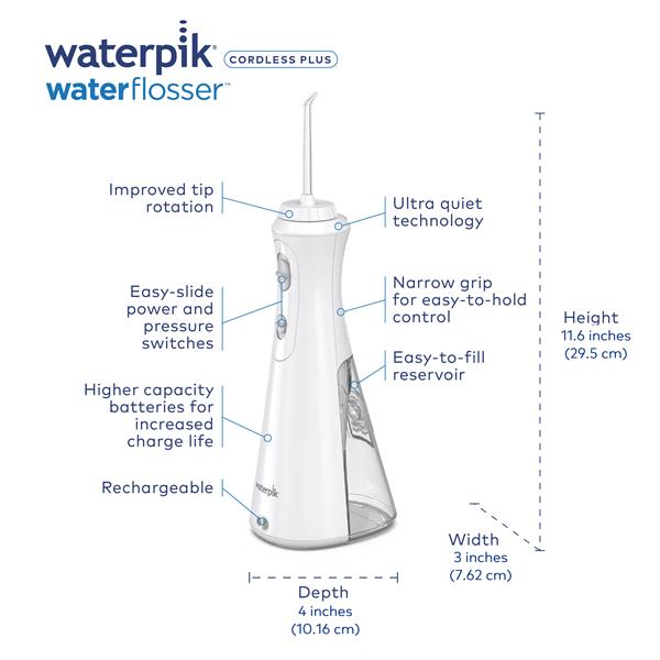 White Waterpik™ Cordless Plus Water Flosser - Waterpik