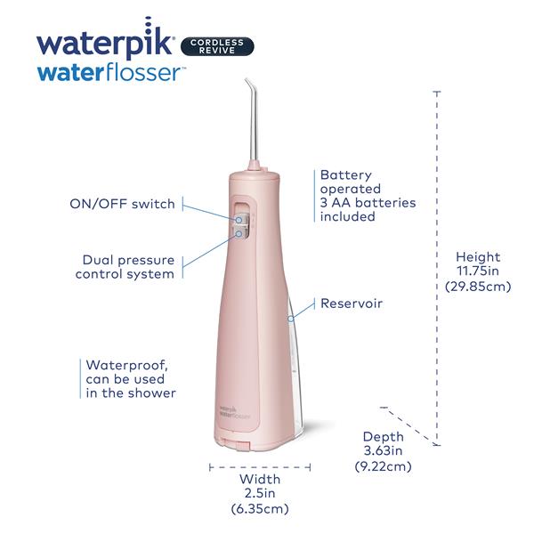 Pink Waterpik™ Cordless Revive Water Flosser - Waterpik