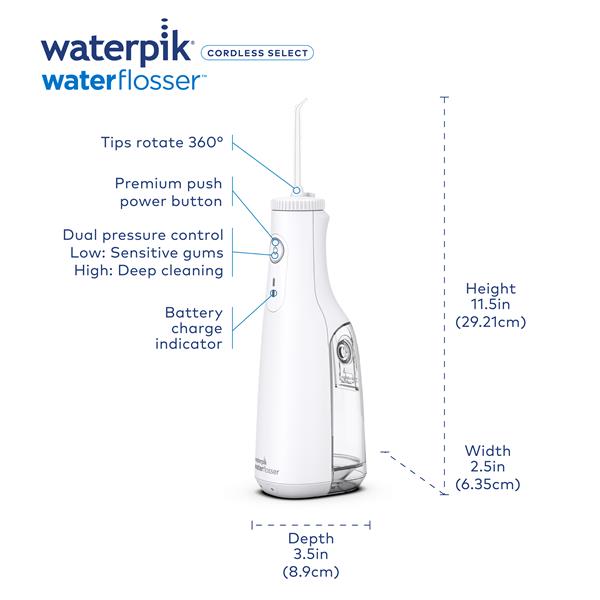 White Waterpik™ Cordless Select Water Flosser - Waterpik